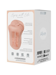 MASTURBADOR MASCULINO DOBLE VAGINA Y ANO SUPER REALÍSTICO LOLA DE LA MARCA ALIVE