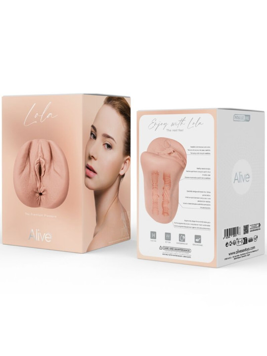 MASTURBADOR MASCULINO DOBLE VAGINA Y ANO SUPER REALÍSTICO LOLA DE LA MARCA ALIVE