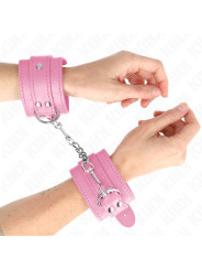 MUÑEQUERAS BDSM ROSA AJUSTABLES KINK 20-23 CM DE LA MARCA KINK WRIST RESTRAINT
