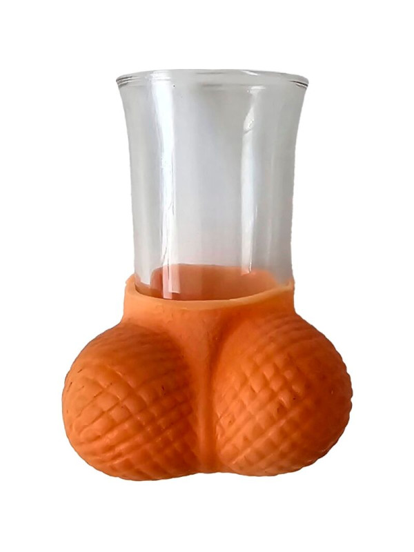 CHUPITO PENEFORME CON HUEVOS DE GOMA - CRISTAL DIVERTIDO DE LA MARCA DIABLO PICANTE