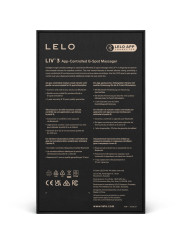 LELO LIV 3 VIBRADOR PUNTO G CON APP Y BLUETOOTH DE LA MARCA LELO