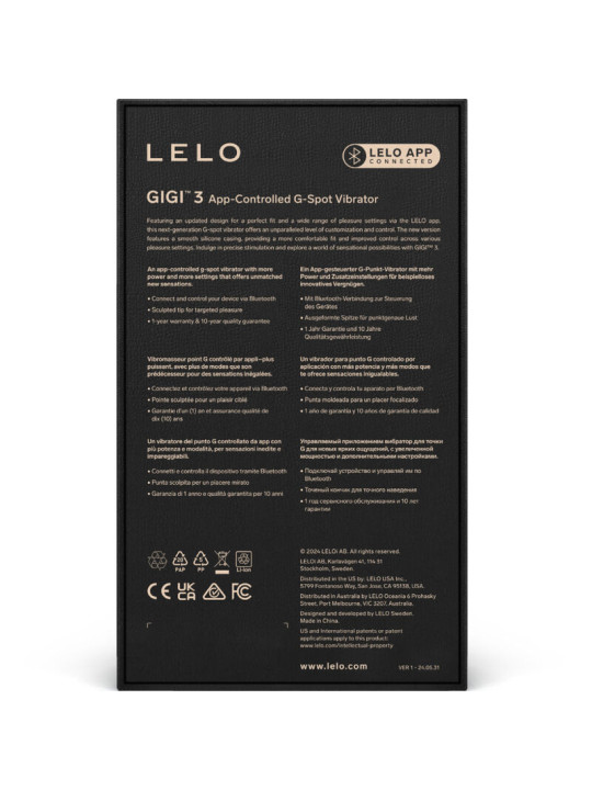 LELO GIGI 3 VIBRADOR PUNTO G SILICONA SUAVE DE LA MARCA LELO
