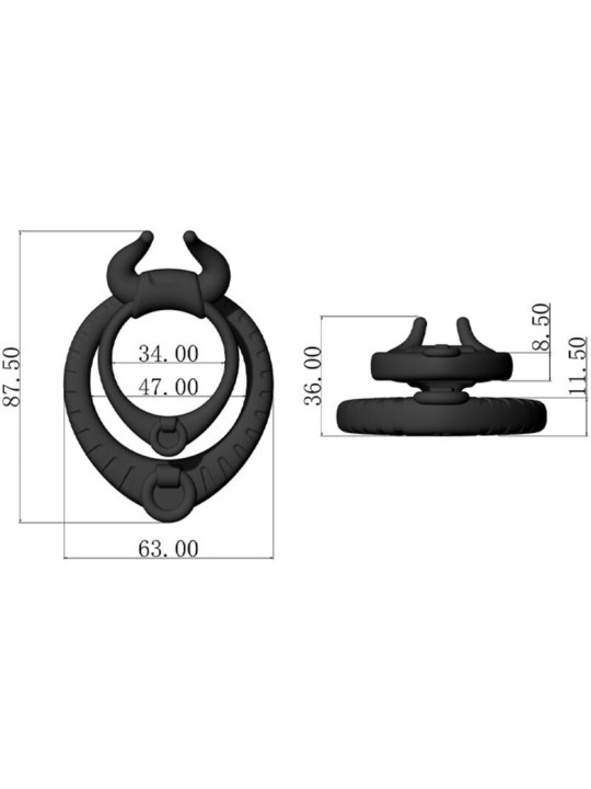 ANILLO DE PLACER ARMONY BULL'S PASION NEGRO DE LA MARCA ARMONY FOR HIM