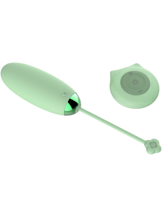 HUEVO VIBRADOR KITTY FUN 10 MODOS CONTROL REMOTO VERDE DE LA MARCA ARMONY STIMULATORS