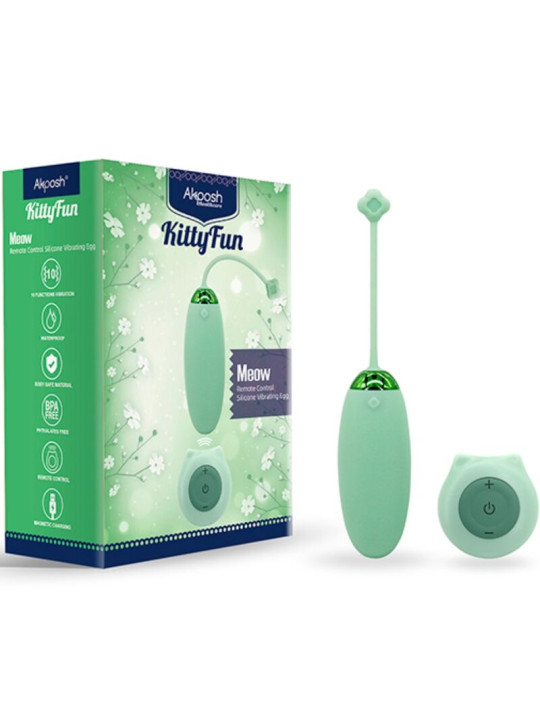HUEVO VIBRADOR KITTY FUN 10 MODOS CONTROL REMOTO VERDE DE LA MARCA ARMONY STIMULATORS