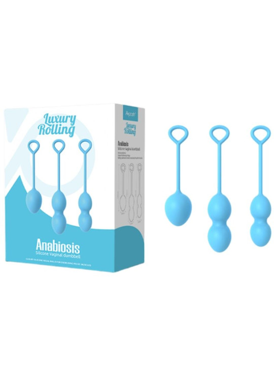 PESAS VAGINALES ARMONY 3 NIVELES AZUL - EJERCICIOS ÍNTIMOS DE LA MARCA ARMONY WEARABLES
