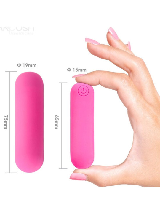 BALA VIBRADORA SILICONA 10 MODOS USB RECARGABLE ROSA DE LA MARCA ARMONY STIMULATORS