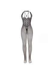 BODYSTOCKING LARGO REJILLA TIRANTES PECHO Y ESPALDA NEGRO DE LA MARCA SUBBLIME BODYSTOCKINGS