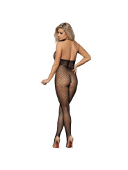 BODYSTOCKING LARGO REJILLA TIRANTES PECHO Y ESPALDA NEGRO DE LA MARCA SUBBLIME BODYSTOCKINGS