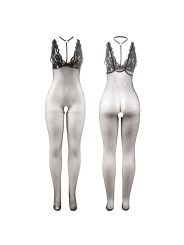 BODYSTOCKING CROTCHLESS REJILLA TRANSPARENTE NEGRO SUBBLIME DE LA MARCA SUBBLIME BODYSTOCKINGS