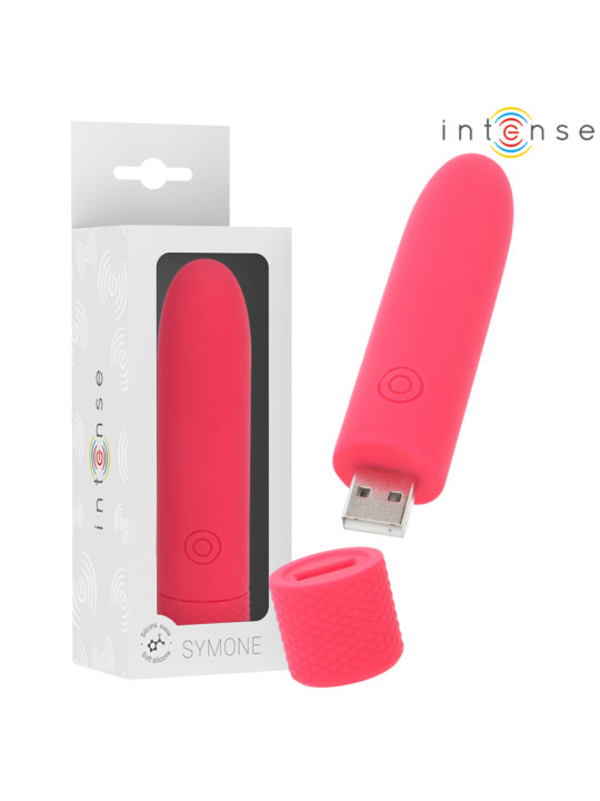 BALA VIBRADORA SYMONE RECARGABLE USB 8 MODOS ROJO DE LA MARCA INTENSE FUN