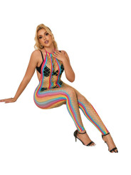 BODYSTOCKING REJILLA ARCOIRIS CUELLO HALTER SUBBLIME DE LA MARCA SUBBLIME BODYSTOCKINGS
