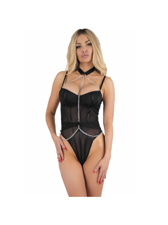 BODY TRANSPARENTE CON GARGANTILLA NEGRO LIVCO CORSETTI DE LA MARCA LIVCO CORSETTI BODIES