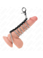 KINK - 7 ANILLOS PENE METAL 3.8 CM A 5 CM CONECTADOS CON POLIPIEL Y CADENA METAL 100 CM DE LA MARCA KINK RING POWER