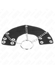KINK - ANILLO PENE 4 CM CADENA 7 CM METAL CON CINTURÓN CUERO DE LA MARCA KINK RING POWER