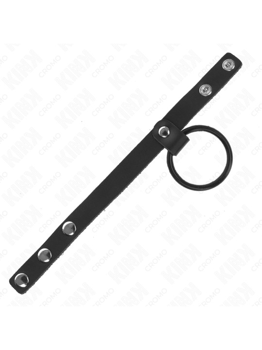 KINK - ANILLO PENE SILICONA 3.8 CM Y DIVISOR DE BOLAS CUERO 22 X 1.5 CM DE LA MARCA KINK RING POWER