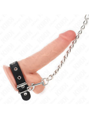KINK - ANILLO PENE CUERO CON CORREA 21.5 X 2 CM Y CADENA METAL 60 CM DE LA MARCA KINK RING POWER