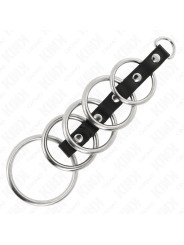 KINK - 5 ANILLOS PENE METAL 3.2 CM A 5 CM CONECTADOS POR POLIPIEL DE LA MARCA KINK RING POWER