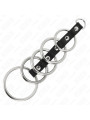 KINK - 5 ANILLOS PENE METAL 3.2 CM A 5 CM CONECTADOS POR POLIPIEL DE LA MARCA KINK RING POWER