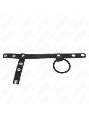 ANILLO PENE SILICONA KINK CON DIVISOR DE BOLAS Y CORREA DE CUERO DE LA MARCA KINK RING POWER