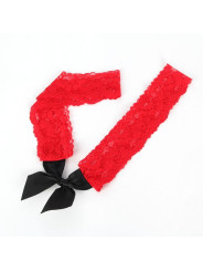 VESTIDO CORTO DE REJILLA NEGRO Y ROJO TALLA ÚNICA DE LA MARCA SUBBLIME DRESSES