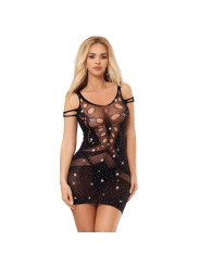 BODYSTOCKING DE REJILLA NEGRO CON DIAMANTES BRILLANTES SUBBLIME DE LA MARCA SUBBLIME DRESSES