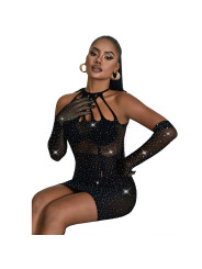 BODYSTOCKING DE REJILLA CON BRILLANTES NEGRO SUBBLIME DE LA MARCA SUBBLIME DRESSES