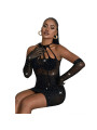 BODYSTOCKING DE REJILLA CON BRILLANTES NEGRO SUBBLIME DE LA MARCA SUBBLIME DRESSES