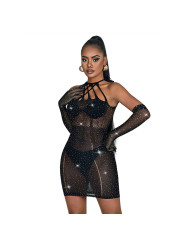 BODYSTOCKING DE REJILLA CON BRILLANTES NEGRO SUBBLIME DE LA MARCA SUBBLIME DRESSES