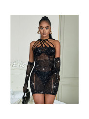 BODYSTOCKING DE REJILLA CON BRILLANTES NEGRO SUBBLIME DE LA MARCA SUBBLIME DRESSES