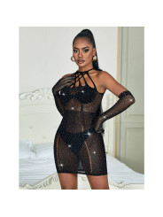 BODYSTOCKING DE REJILLA CON BRILLANTES NEGRO SUBBLIME DE LA MARCA SUBBLIME DRESSES