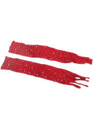 BODYSTOCKING DE REJILLA ROJO CON GUANTES Y DIAMANTES SUBBLIME DE LA MARCA SUBBLIME BODYSTOCKINGS