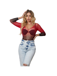 BODYSTOCKING REJILLA MANGA LARGA ROJO Y NEGRO SUBBLIME DE LA MARCA SUBBLIME DRESSES