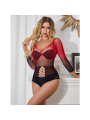 BODYSTOCKING REJILLA MANGA LARGA ROJO Y NEGRO SUBBLIME DE LA MARCA SUBBLIME DRESSES