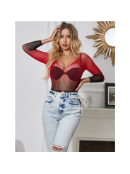 BODYSTOCKING REJILLA MANGA LARGA ROJO Y NEGRO SUBBLIME DE LA MARCA SUBBLIME DRESSES