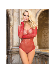BODYSTOCKING REJILLA BRILLANTE ROJO MANGA LARGA SUBBLIME DE LA MARCA SUBBLIME BODIES