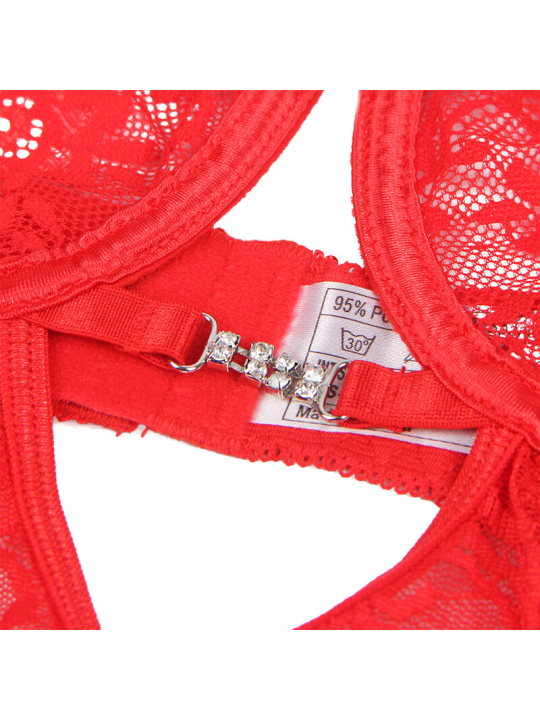 BABYDOLL DE ENCAJE ROJO CON TIRANTES AJUSTABLES L/XL DE LA MARCA SUBBLIME BABYDOLLS
