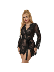 CAMISÓN DE ENCAJE NEGRO CON TANGA SUBBLIME S/M DE LA MARCA SUBBLIME SETS