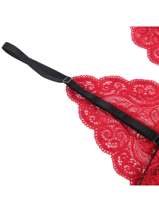 CAMISÓN DE SEDA Y ENCAJE ROJO SUBBLIME CON PANTIES DE LA MARCA SUBBLIME SETS