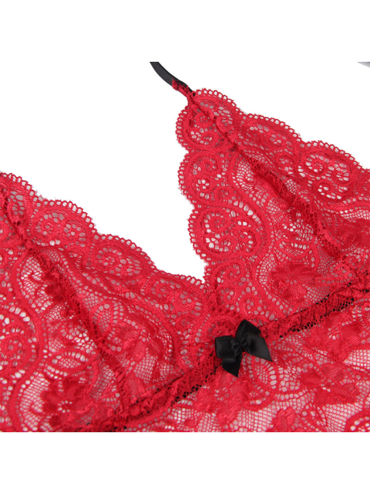 CAMISÓN DE SEDA Y ENCAJE SUBBLIME ROJO L/XL DE LA MARCA SUBBLIME SETS