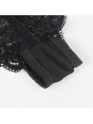 CAMISÓN DE SEDA Y ENCAJE SUBBLIME CON PANTIES NEGRO S/M DE LA MARCA SUBBLIME SETS