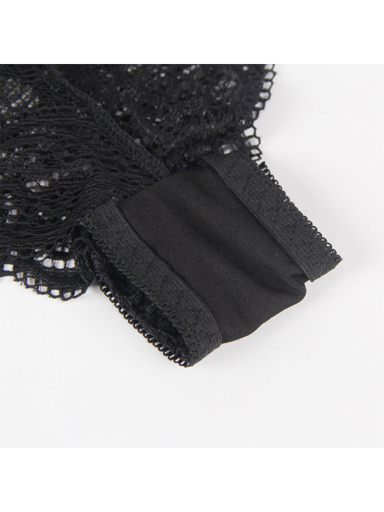 CAMISÓN DE SEDA Y ENCAJE SUBBLIME CON PANTIES NEGRO S/M DE LA MARCA SUBBLIME SETS