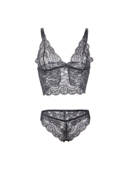 CAMISÓN DE SEDA Y ENCAJE SUBBLIME CON PANTIES NEGRO L/XL DE LA MARCA SUBBLIME SETS