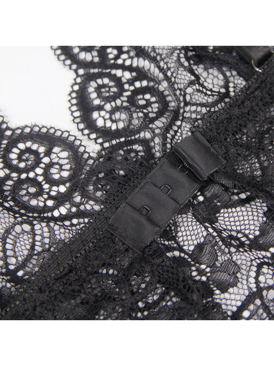 CAMISÓN DE SEDA Y ENCAJE SUBBLIME CON PANTIES NEGRO L/XL DE LA MARCA SUBBLIME SETS