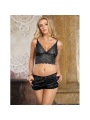 CAMISÓN DE SEDA Y ENCAJE SUBBLIME CON PANTIES NEGRO L/XL DE LA MARCA SUBBLIME SETS