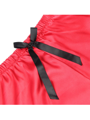 CAMISÓN DE SEDA CON PANTALÓN ENCAJE NEGRO/ROJO SUBBLIME DE LA MARCA SUBBLIME SETS