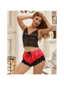 CAMISÓN DE SEDA CON PANTALÓN ENCAJE NEGRO/ROJO SUBBLIME DE LA MARCA SUBBLIME SETS