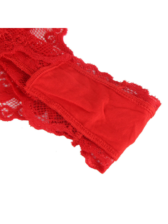 BODY SEXY CON VOLANTES Y CINTURÓN ROJO SUBBLIME S/M DE LA MARCA SUBBLIME BODIES