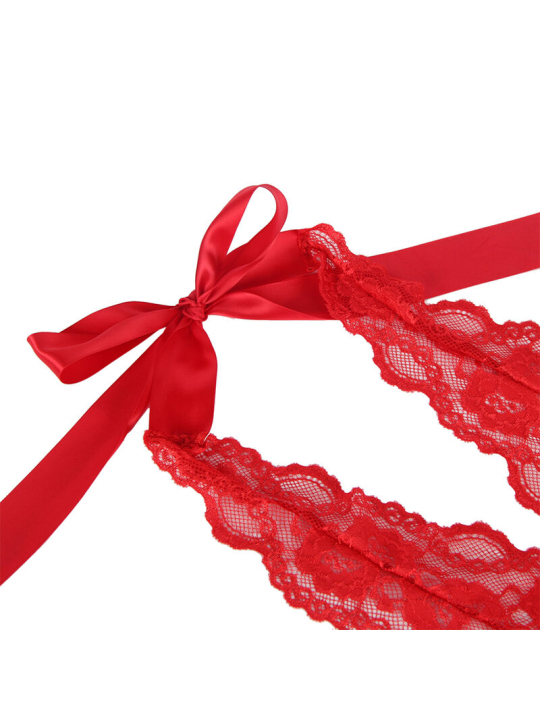 BODY SEXY CON VOLANTES Y CINTURÓN ROJO SUBBLIME S/M DE LA MARCA SUBBLIME BODIES