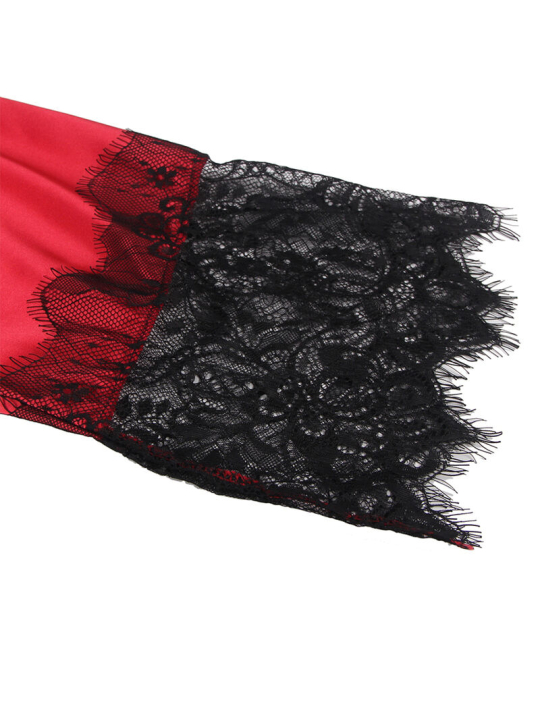 CAMISOLA DE ENCAJE TRANSPARENTE SUBBLIME ROJO/NEGRO L/XL DE LA MARCA SUBBLIME SETS